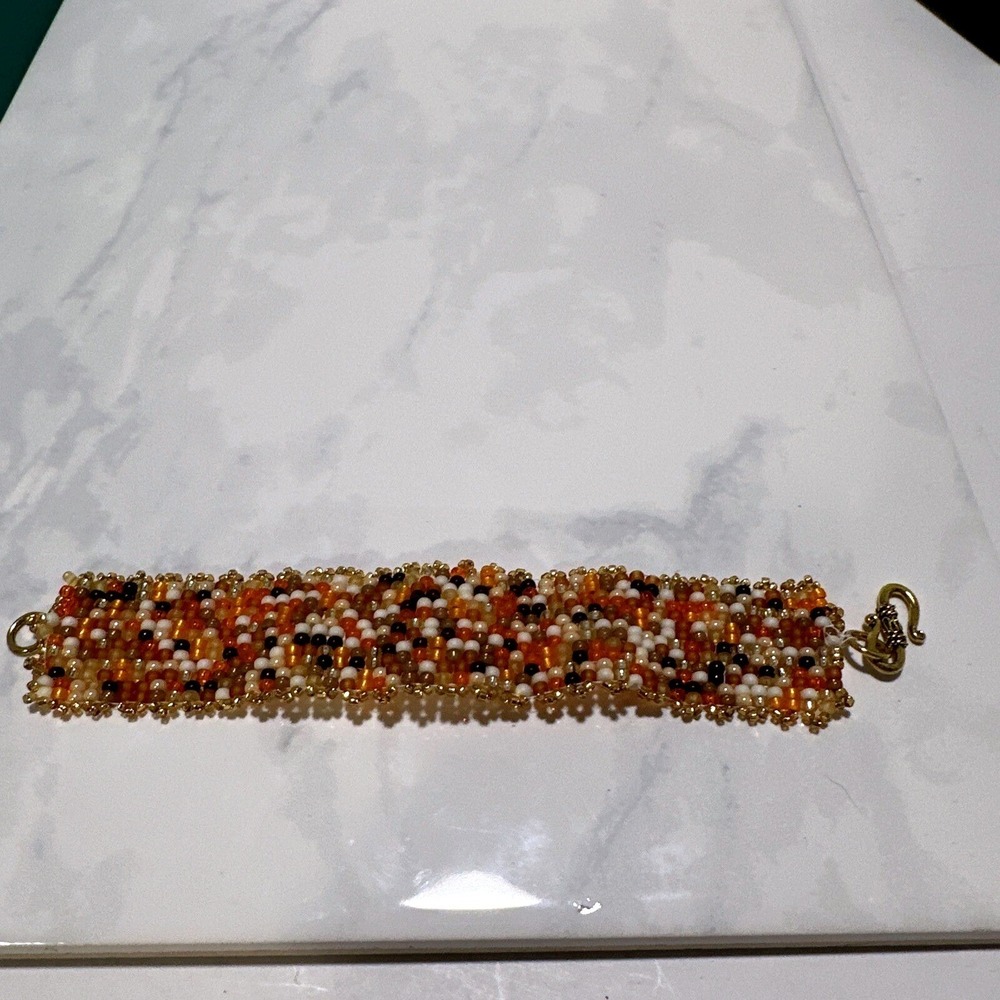 Beaded Turtle Bracelet Starfish Accents Boho Chic Jewelry Handmade - Picture 4 of 6